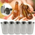 thumbnail image 1 of Huayishang Water Bottle 6Pcs 1Oz/30Ml Metal Stainless Steel Cup Mug Drink Coffee Tumbler Travel, Kitchen Essentials Clearance Sale Silver, 1 of 6