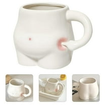 Huayishang Water Bottle, Kitchen Essentials Clearance Sale Hand Crafted Ceramic Belly Mug Coffee Mug with Arm Handle Novelty Coffee Cup High Value Mugs Milk Cup Cute Cartoon Ceramic
