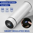 thumbnail image 1 of Huayishang Water Bottle Led Smart Touch Screen Thermos Cup, Smart Display Series, 304 Inner Material + 201 Outer Material, 1Pc, White, 500Ml Color Box, Kitchen Essentials Clearance Sale, 1 of 9