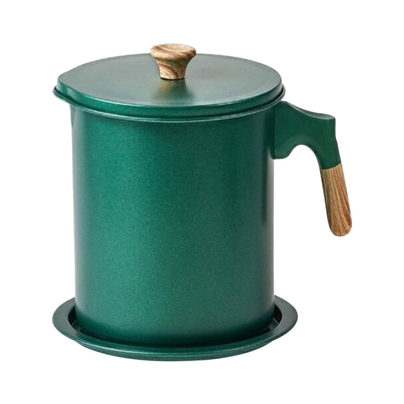 Huayishang Water Bottle Oil Strainer Pot Grease Can 1.4 L Stainless Steel Oil Storage Can Container, Kitchen Essentials Clearance Sale Green