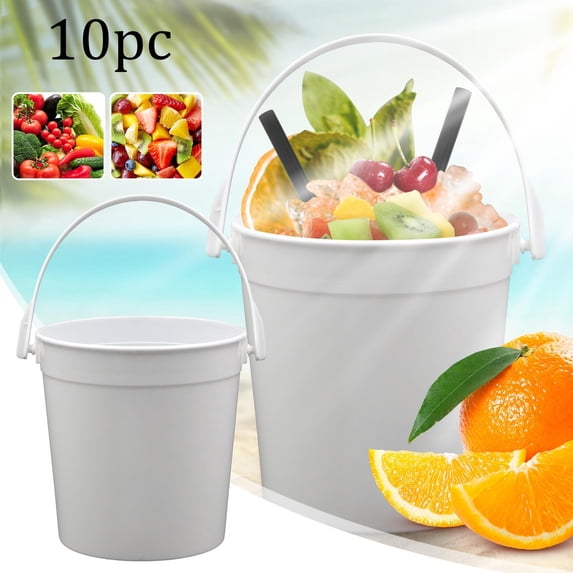 Huayishang Water Bottle Plastic Cocktail Bucket for Drinks Besides Cups Party Creative 1 Liter Reusable Ice Bucket Smoothie Bucket 10Pc, Kitchen Essentials Clearance Sale