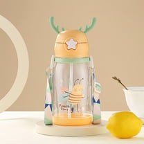 Huayishang Water Bottle Straw Big Belly Cup Large Capacity Water Cup Children's Strap Kettle, Kitchen Essentials Clearance Sale Yellow
