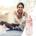 thumbnail image 1 of Huayishang Water Bottle Water Bottle 1000Ml Sports Bottle with Straw Large Capacity Pc Fitness Outdoor Drinking Kettle, Kitchen Essentials Clearance Sale Pink, 1 of 9