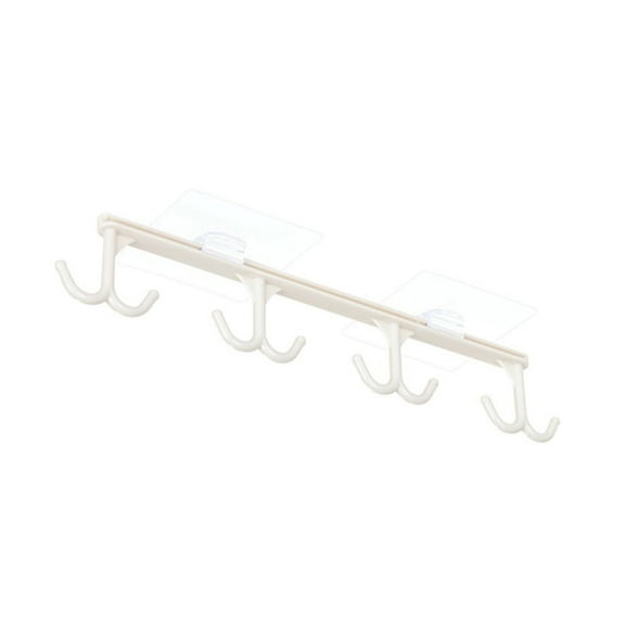 Locker Shelf Kitchen Strong Traceless Nail-Free Hook Cabinet Wall Cabinet Storage Rack Multi-Function Wardrobe Row Hook Storage Rack Beige A, Kitchen Essentials Clearance Sale