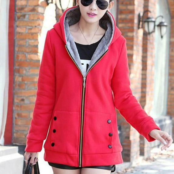 LoyisViDion Coat Womens Winter Warm Sweatshirt Coat