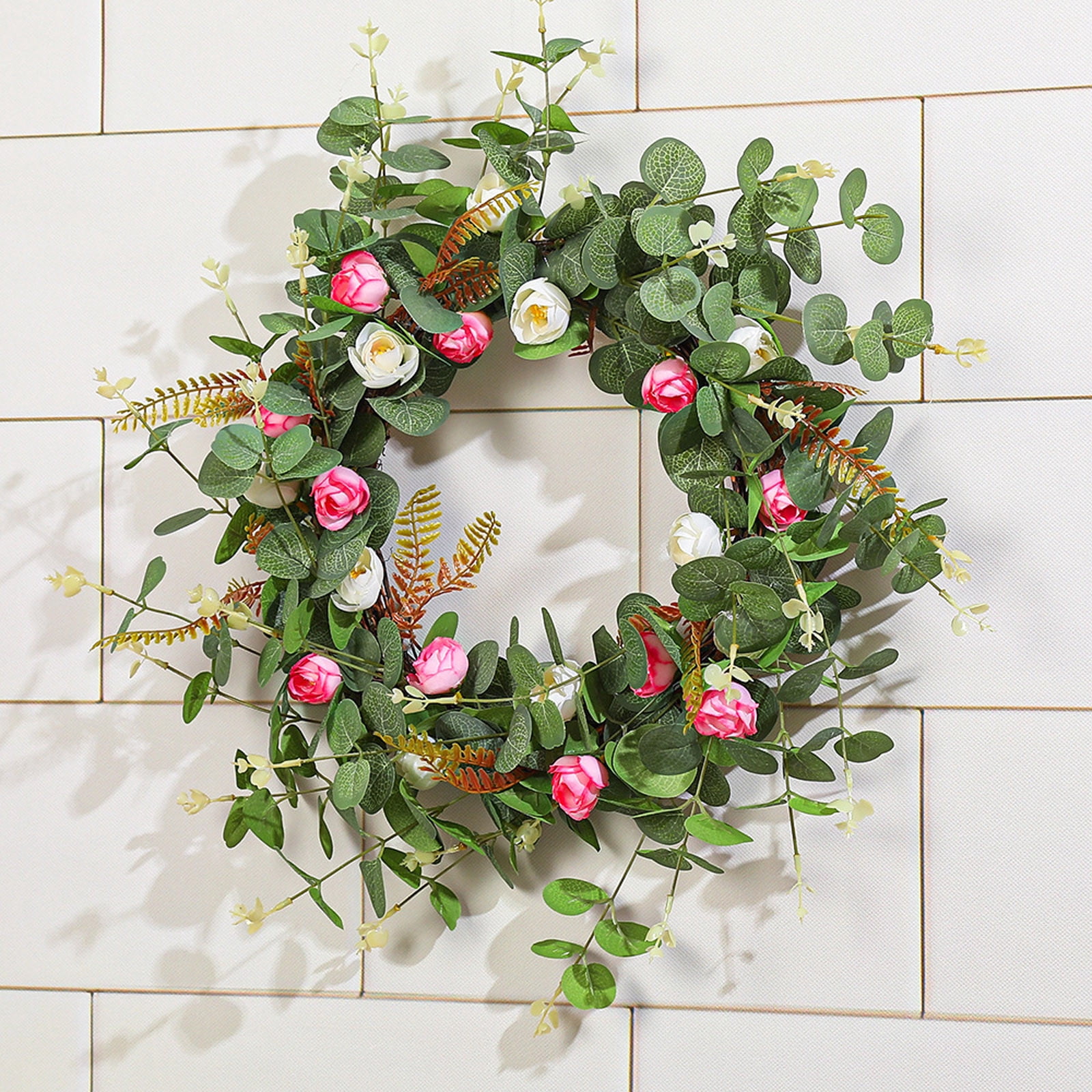 Window Garland Spring Spring Wreaths for Front Door, InsCrazy Flower Garlands Door Hanging ...