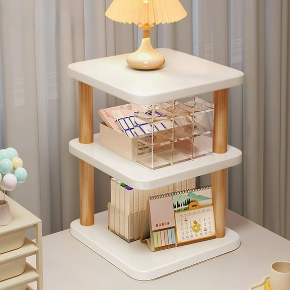 Storage and Organization, InsCrazy Corner Shelf Desktop Shelf Double Shelf Wooden Shelf Storage Shelf Ornament Storage Shelf Office Storage Shelf