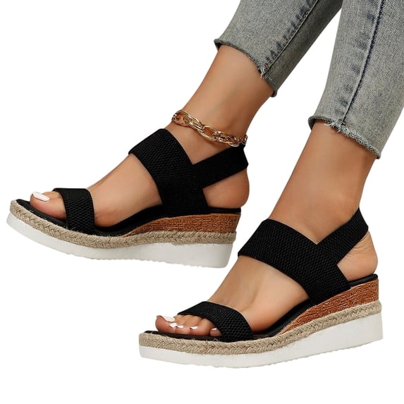 Xunlbb Clearance, Poe Heel Low Heel Casual Sandals Women's One Button Roman Sandals