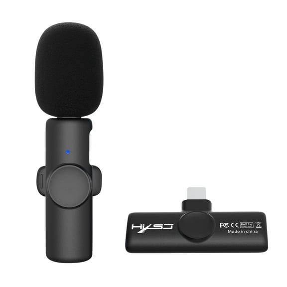 karymi 2.4GHz Wireless Lavalier Microphone Lapel Mic Audio Video Recording Mic for IPhone/Type-C Tech Gifts Tech Gifts