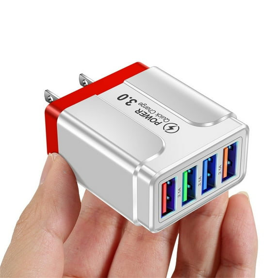 karymi 4 Port Fast Quick Charge 3.0 USB Hub Wall Charger 3.5A Power Adapter US Plug Travel Essentials Tech Gifts