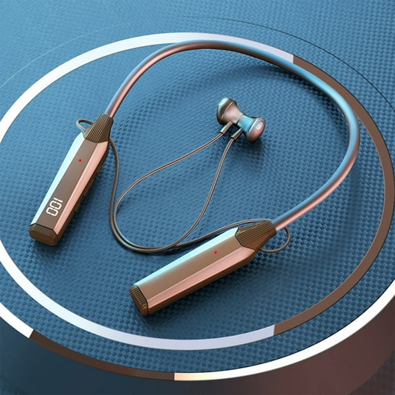karymi Bluetooth 5.4 Neck Mounted Intelligent Digital Display with Long Battery Life Stereo Surround Sound Wireless Earphones Gifts for Men Housewarming Gifts