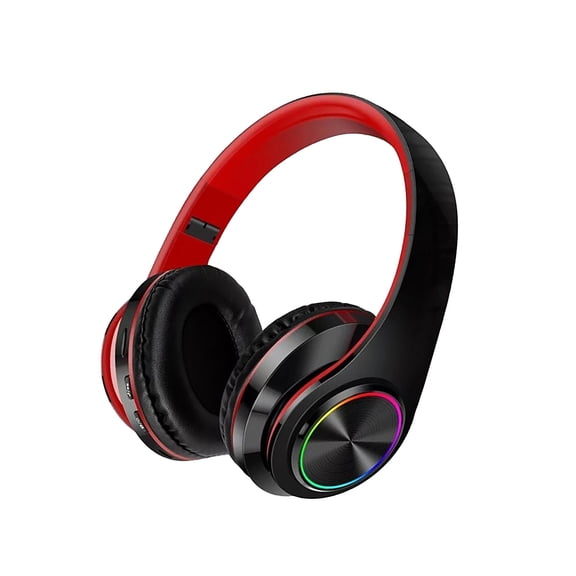 karymi Head-Mounted Foldable TWS-Headphones Wireless Bluetooth 5.0 Headset FM/TF-CardAux-in Function 7-Color Gradient Aperture Built in Microphone Holiday Gifts Summer