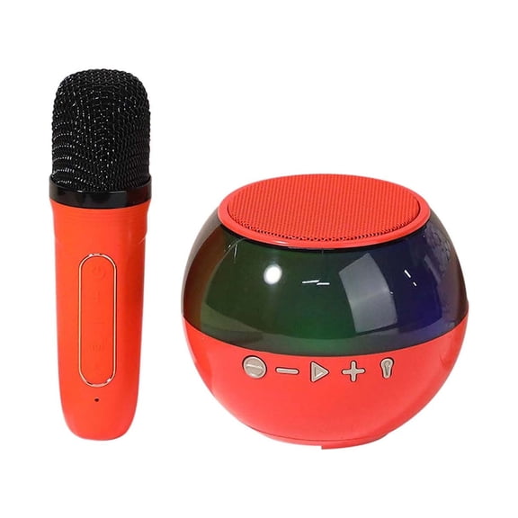 karymi Multi Color Subwoofer Wireless Bluetooth Speaker Transparent Outdoor Portable Microphone Sound K Song up to 70% off School Supplies