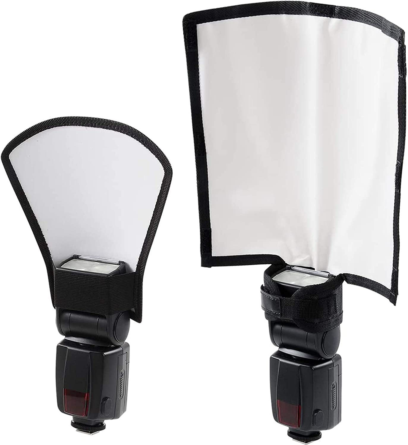 Flash Diffuser Reflector Kit - Bend Bounce Flash Diffuser+ Silver/White  Reflector for Speedlight, Universal Mount 