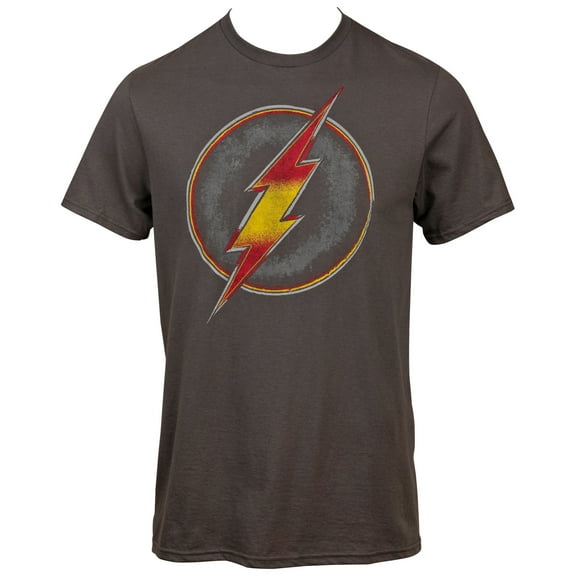Flash Distressed Red and Yellow Symbol T-Shirt-XLarge