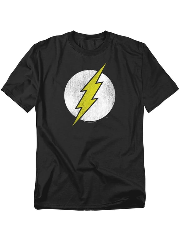 Flash Distressed Symbol Black T-Shirt-Men's Medium