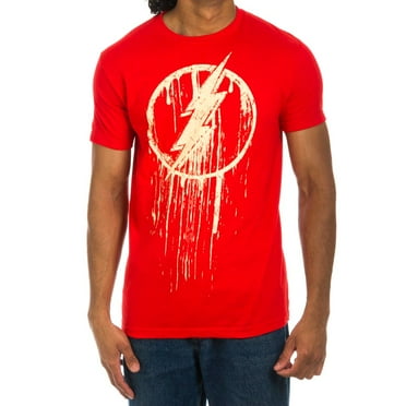Flash Dripping Logo Men's Red T-Shirt-L