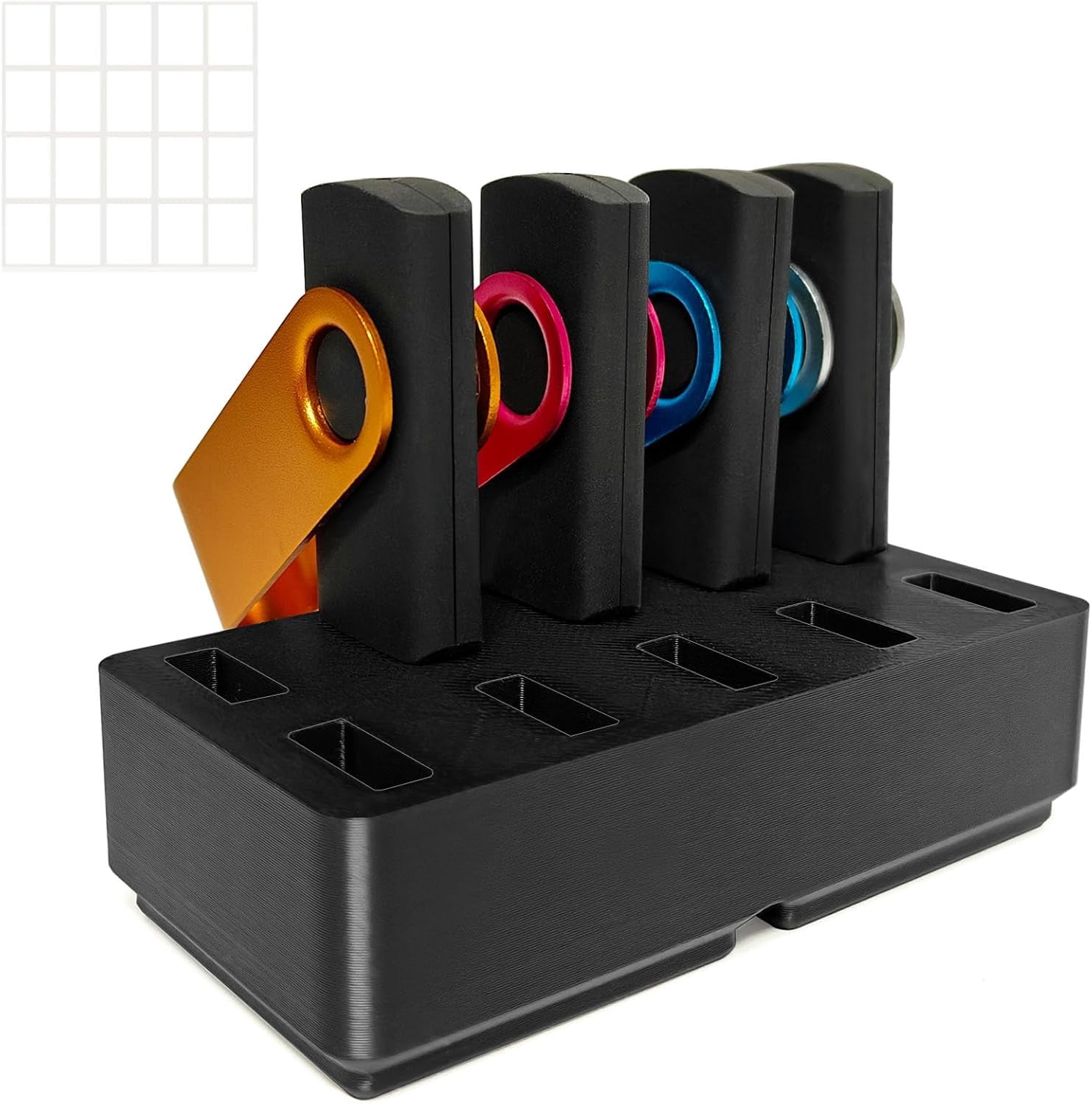 Flash Drive Desk Organizer Stand USB Holder Storage Electronic Accessories for Stand, Thumb Holder, Jump Stands, Black