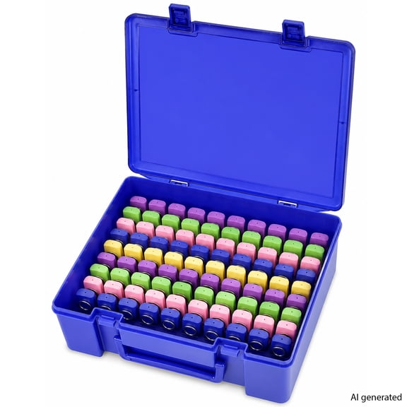 Flash Drive & SD Card Organizer Case, Holds 104 USB/Memory Sticks, Portable Hard Plastic Storage Box (Blue)