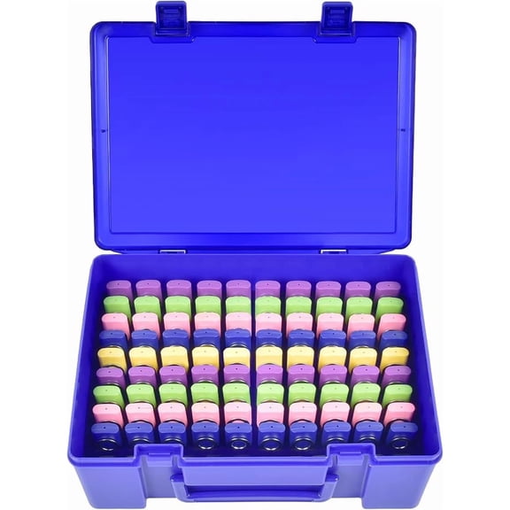 Flash Drive & SD Card Organizer Case, Holds 104 USB/Memory Sticks, Portable Hard Plastic Storage Box (Blue)