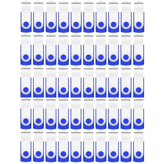 Flash Drive USB 2.0 Metal Rotating(50PACK*128MB Blue)