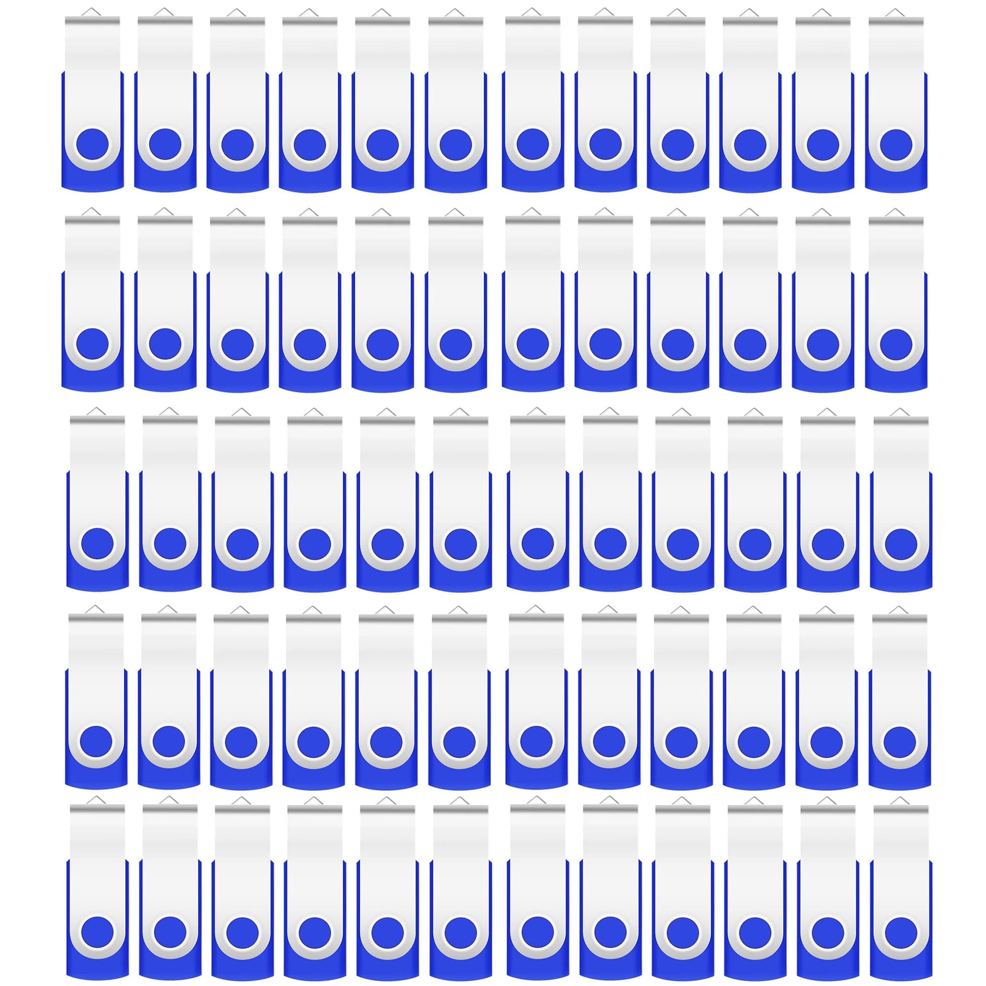 Flash Drive USB 2.0 Metal Rotating U Disk (50PACK*2GB Blue)