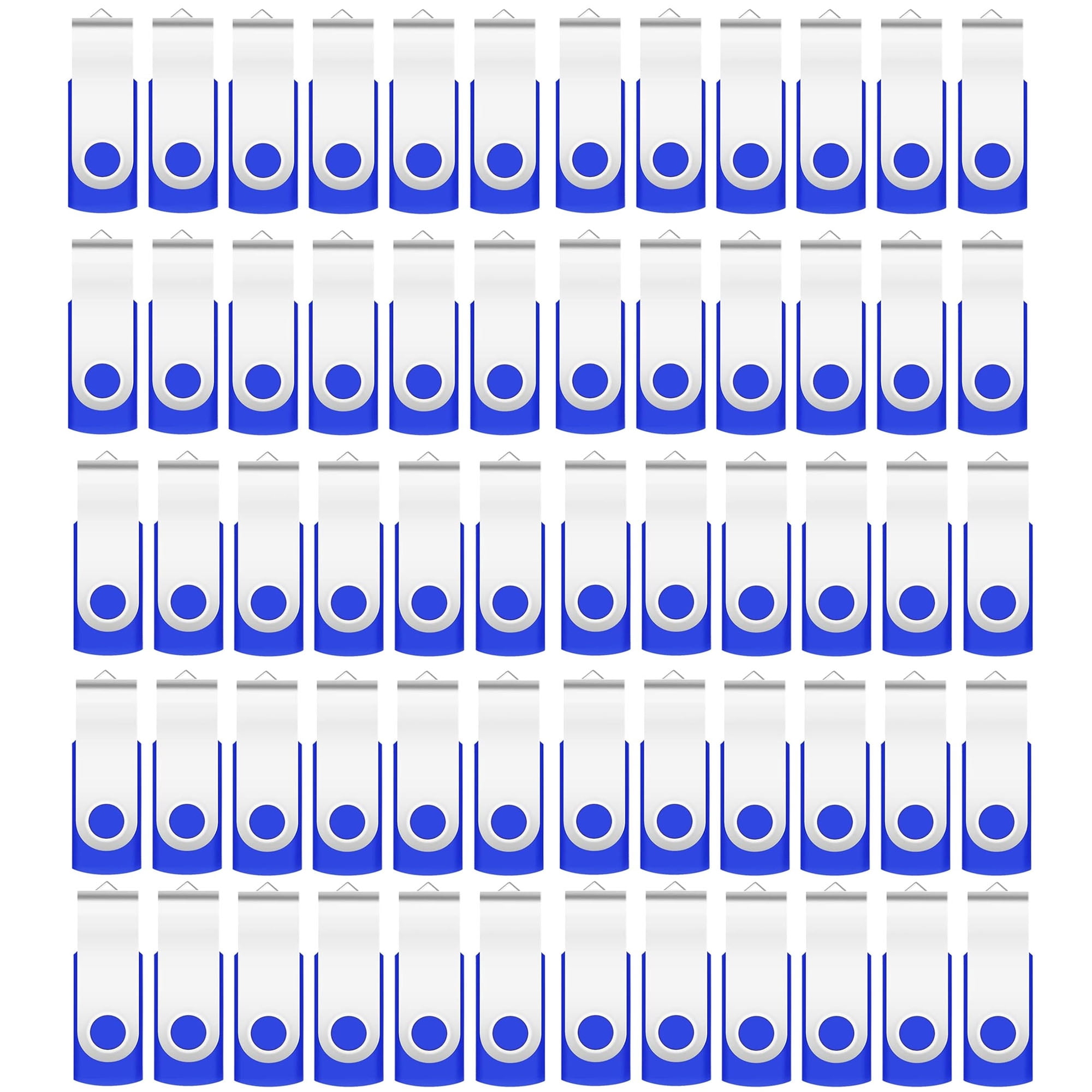 Flash Drive USB 2.0 Metal Rotating U Disk (50PACK*32GB Blue)