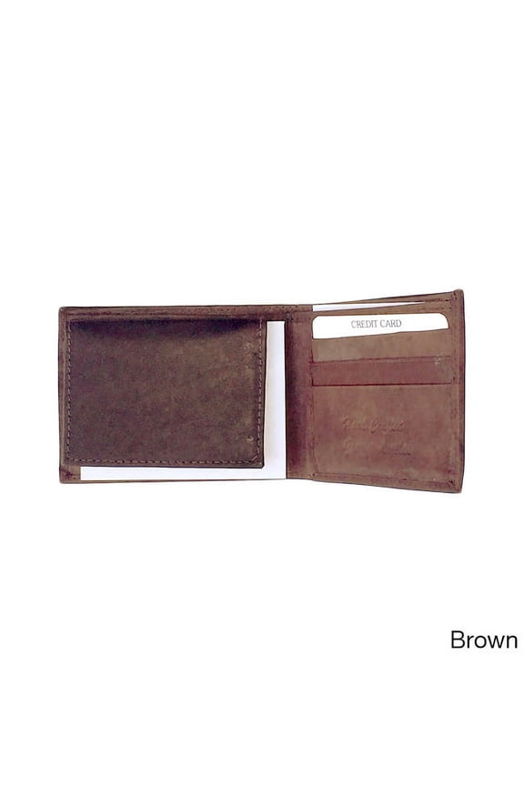 Extra Key Pocket Men Classic Bifold Wallets, Brown