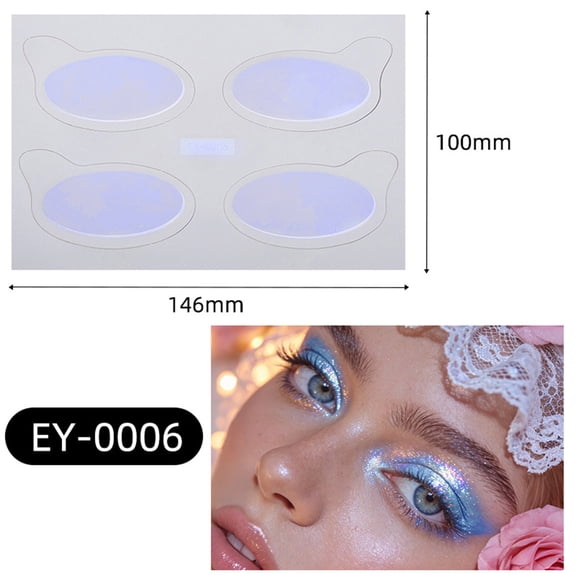 Flash Eyeshadow Tattoo Stickers, Waterproof Glitter Eye Makeup Decals for Festival Rave Party, Instant Halo Effect, Easy Apply Remove, Lavender Silver Gradient, PET Material