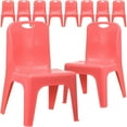 thumbnail image 1 of Flash Furniture Whitney 10 Pack Red Plastic Stackable School Chair with Carrying Handle and 11'' Seat Height, 1 of 12