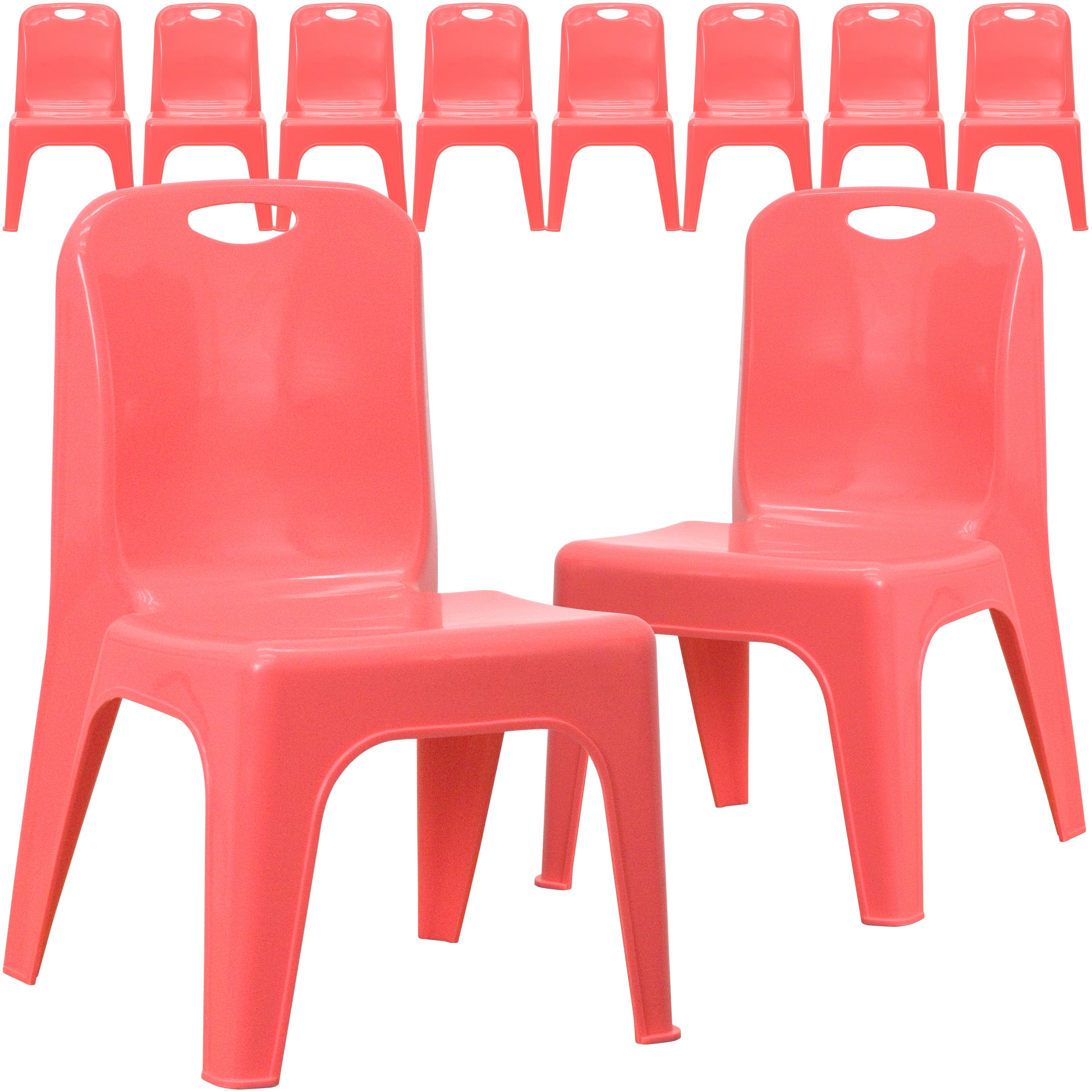Flash Furniture 10 Pack Red Plastic Stackable School Chair with