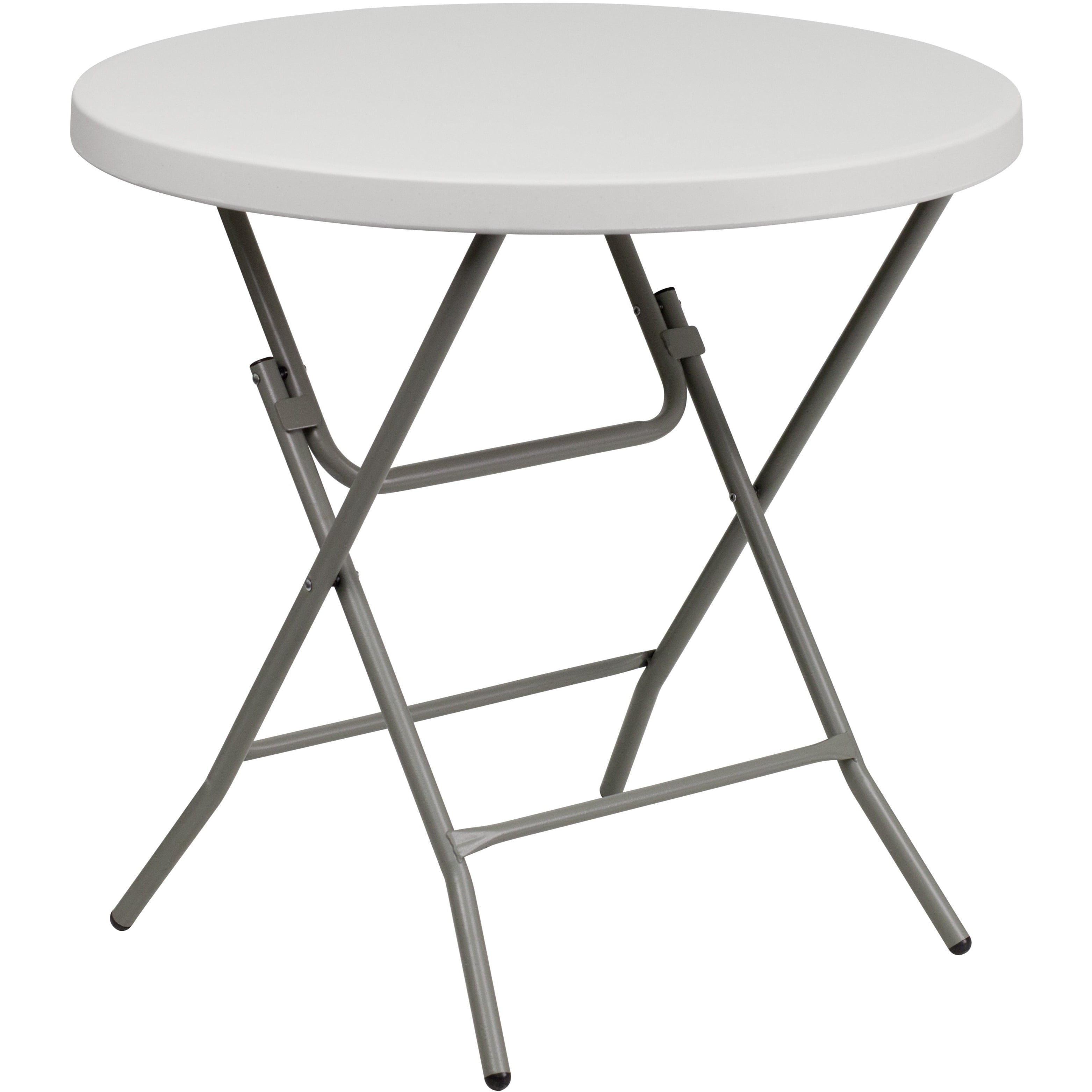Luna Compact 31.5" White & Gray Round Folding Event Table