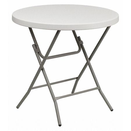 Luna Compact 31.5" White & Gray Round Folding Event Table
