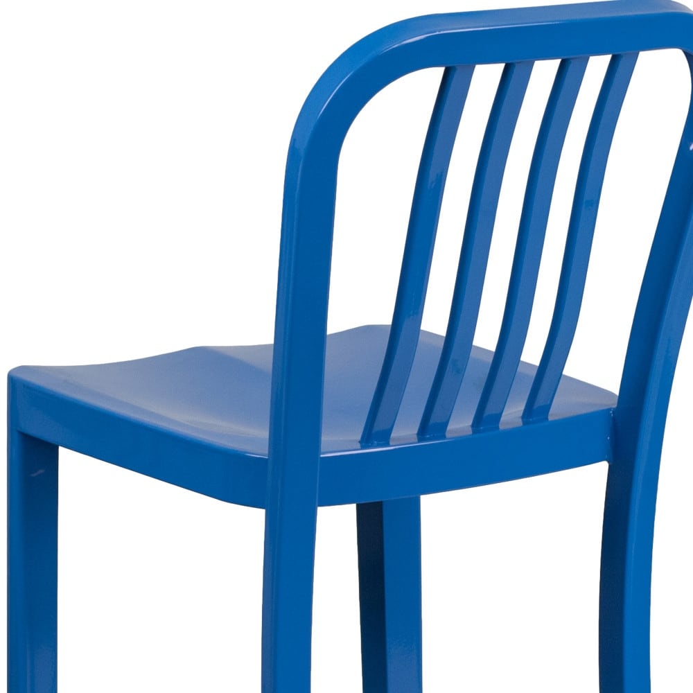 Flash Furniture 2 Pack 30'' High Metal Indoor-Outdoor Barstool with Vertical Slat Back Blue - image 1 of 5