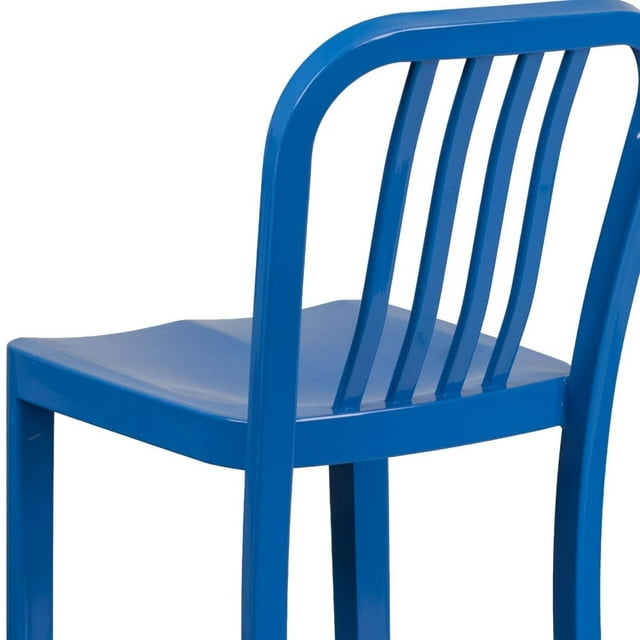 Flash Furniture 2 Pack 30'' High Metal Indoor-Outdoor Barstool with Vertical Slat Back Blue