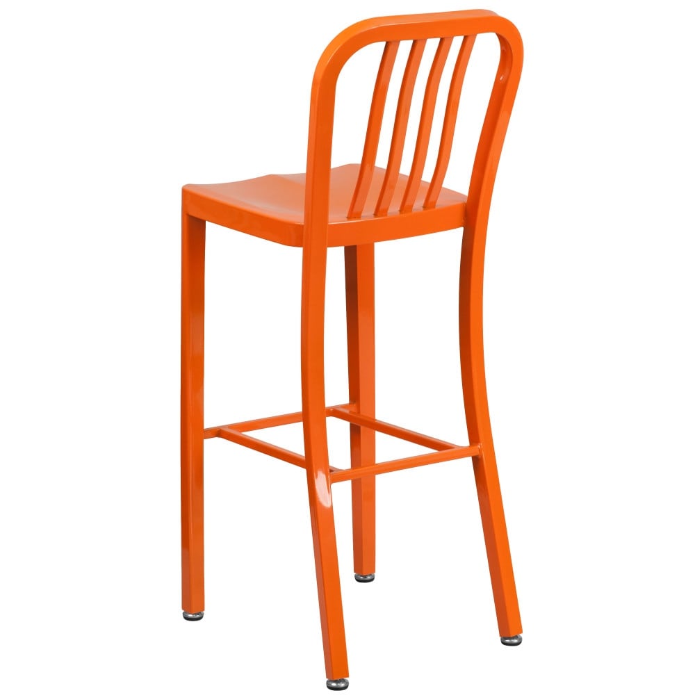 Flash Furniture 2 Pack 30'' High Metal Indoor-Outdoor Barstool with Vertical Slat Back Orange - image 1 of 5