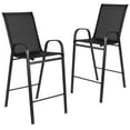 thumbnail image 1 of Flash Furniture 2 Pack Brazos Series Black Outdoor Barstool with Flex Comfort Material and Metal Frame, 1 of 15
