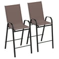 thumbnail image 1 of Flash Furniture 2 Pack Brazos Series Brown Outdoor Barstool with Flex Comfort Material and Metal Frame, 1 of 14