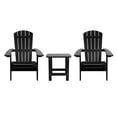 thumbnail image 1 of Flash Furniture 2 Pack Charlestown All-Weather Poly Resin Folding Adirondack Chairs with Side Table in Black, 1 of 13