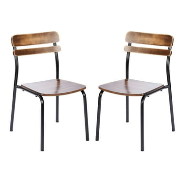 Flash Furniture Cyprus Contemporary Metal and Wood Dining Chair Black/Antique Copper 2/Pack