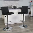 thumbnail image 1 of Flash Furniture 2 Pack Contemporary Black Vinyl Adjustable Height Barstool with Panel Back and Chrome Base, 1 of 8