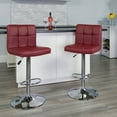 thumbnail image 1 of Flash Furniture 2 Pack Contemporary Burgundy Quilted Vinyl Adjustable Height Barstool with Chrome Base, 1 of 9