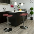 thumbnail image 1 of Flash Furniture 2 Pack Contemporary Burgundy Vinyl Adjustable Height Barstool with Solid Wave Seat and Chrome Base, 1 of 9