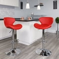 thumbnail image 1 of Flash Furniture 2 Pack Contemporary Red Vinyl Adjustable Height Barstool with Curved Back and Chrome Base, 1 of 8