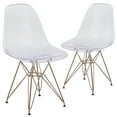 thumbnail image 1 of Flash Furniture 2 Pack Elon Series Ghost Chair with Gold Metal Base, 1 of 14