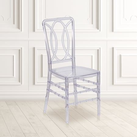 Flash Furniture 2 Pack Flash Elegance Crystal Ice Stacking Chair with Designer Back - Event Chair - UV Resistant