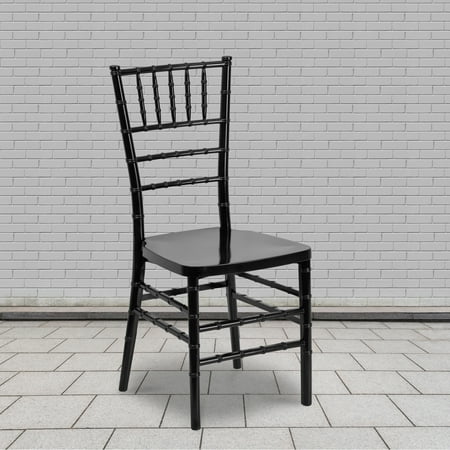 Flash Furniture 2 Pack HERCULES PREMIUM Series Black Resin Stacking Chiavari Chair