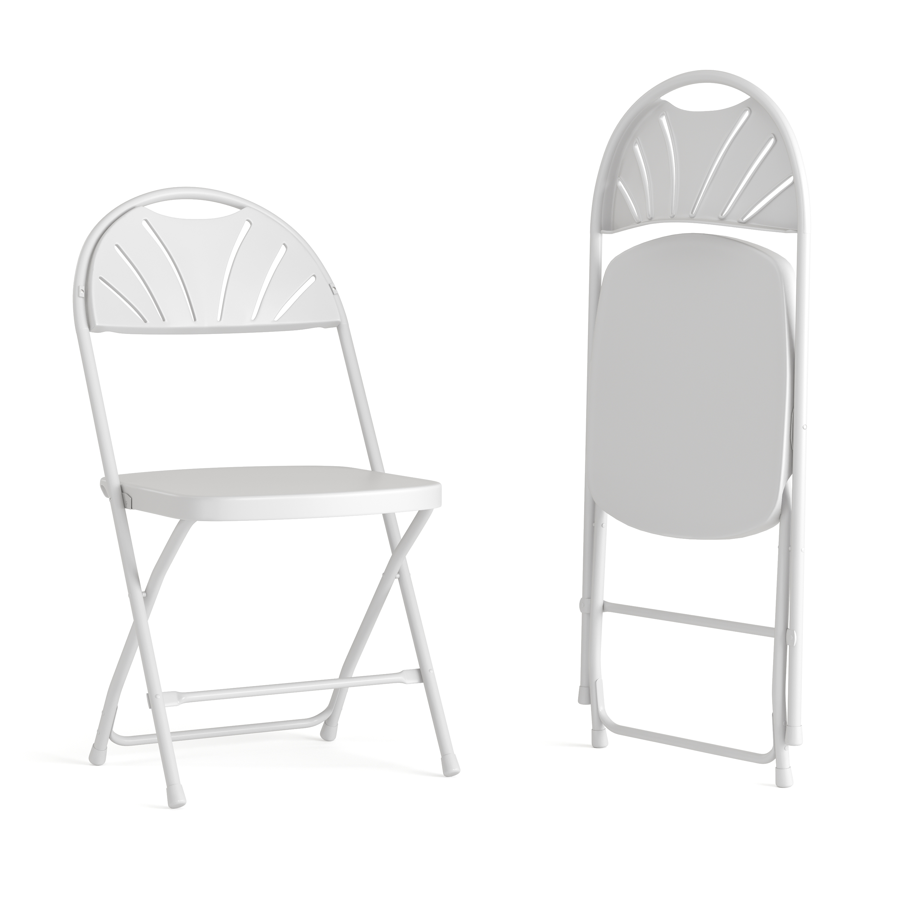 Flash Furniture 2 Pack HERCULES Series 650 lb. Capacity White Plastic Fan Back Folding Chair - image 1 of 17