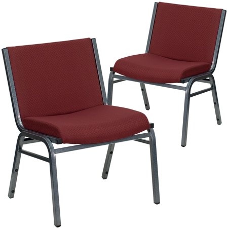 Flash Furniture 2 Pack HERCULES Series Big & Tall 1000 lb. Rated Burgundy Fabric Stack Chair