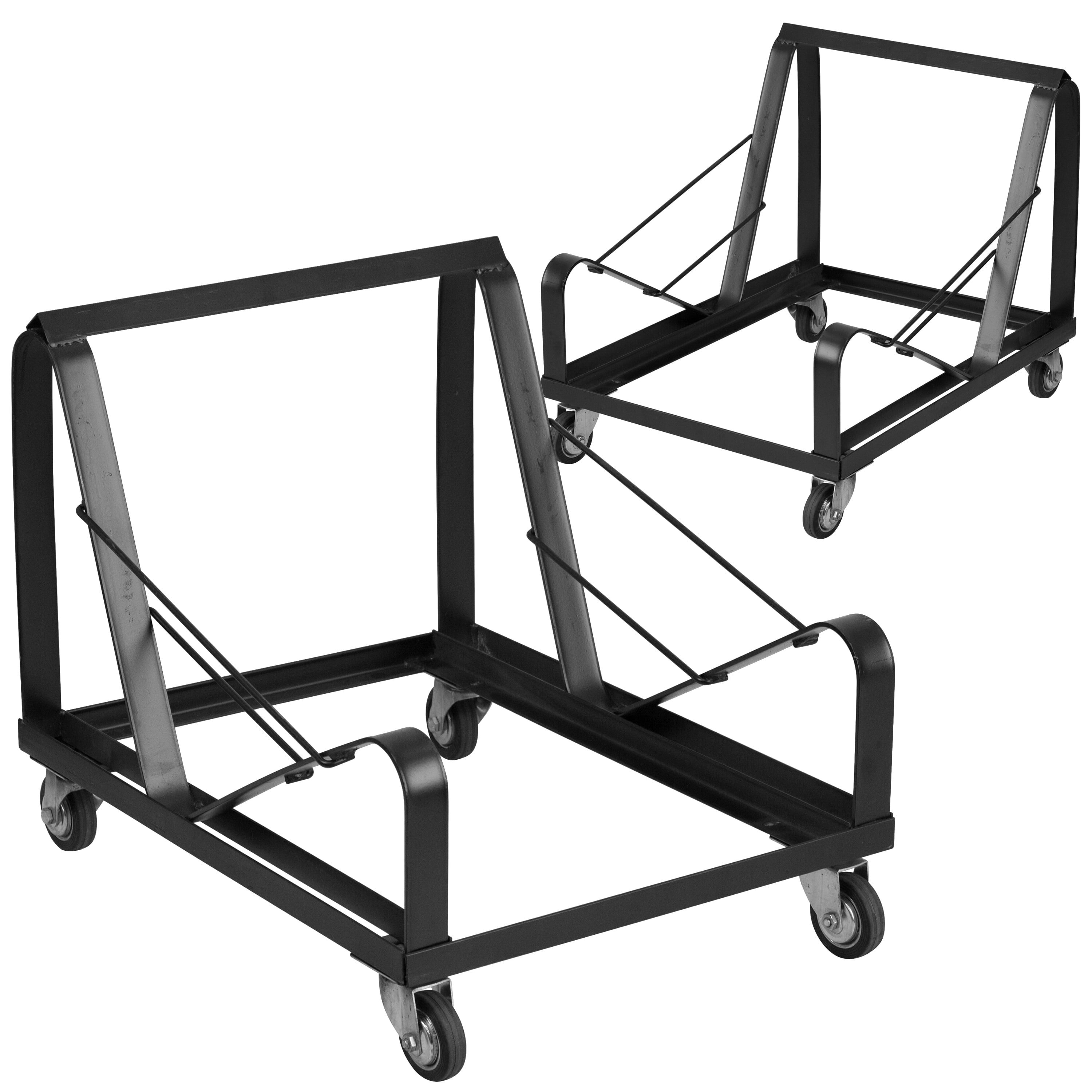 Flash Furniture 2 Pack HERCULES Series Black Steel Sled Base Stack Chair Dolly Sansujyuku sansujyuku.com
